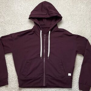 Vuori Granite Cropped Hoodie Cerise Heather Size Small